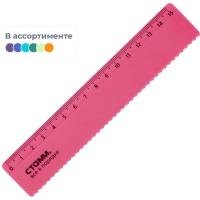 Линейка 15 см пластиковая с волнистым краем Стамм Neon Cristal в ассортименте - фото