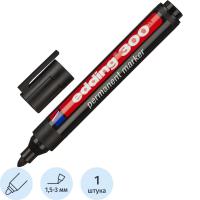 Маркер перманентный черный Edding E-300/1 (толщина линии 1.5-3 мм) - фото