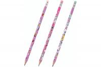 Карандаш чернографитный HB заточенный с ластиком Юнландия Единороги цвет корпуса в ассортименте - фото