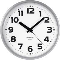Часы настенные, модель 09, диаметр 225 мм, кольцо пластик, цвет серебро - фото