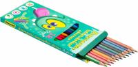 Карандаши цветные 12 цветов шестигранные Silwerhof Монстрики - фото