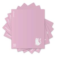 Тетрадь общая А5+ 48 л. в клетку с пласт. обложкой Erich Krause CoverProBook Brave cats, фиолетовый - фото