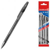 Ручка гелевая черная 0.5 мм ErichKrause R-301 Original Gel Stick (в пакете по 4 шт) - фото
