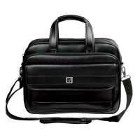 Деловая сумка искусственная кожа 310х410х150 мм на молнии Brauberg Dandy черная (2 отделения) - фото
