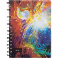 Бизнес-тетрадь А5 в клетку 120 л на спирали Attache Selection Space Galaxy, обложка ПВХ, с карманом - фото