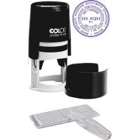 Печать самонаборная круглая Color 45 мм 2,5 круга, R45/2,5, цвет корпуса черный - фото