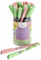 Ручка гелевая синяя 0,5 мм LOREX YOGICORN со стираемыми чернилам ultra-soft touch грип - фото