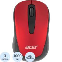 Мышь компьютерная беспроводная Acer OMR136 чёрная/красная - фото