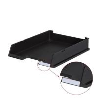 Лоток для бумаг горизонтальный черный Han с индексным окном - фото