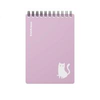 Блокнот А6 с пластиковой обложкой в клетку 80 л на спирали Erich Krause Brave cats, фиолетовый - фото