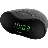 Радиобудильник Hyundai H-RCL200 черный LED подсветка зеленая, часы цифровые, AM/FM - фото