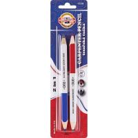 Карандаш столярный 2B заточенный двухсторонний Koh-I-Noor duo 1536 Kin (уп. 2 шт) - фото