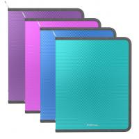 Папка для тетрадей A4+ на молнии пластиковая ErichKrause Diagonal Vivid цв. в ассортименте - фото