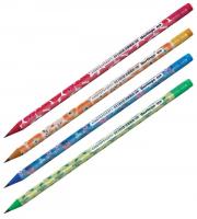 Карандаш чернографитный HB заточенный с ластиком Berlingo Flowers - фото