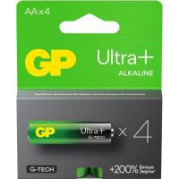 Батарейка GP Ultra+, Alkaline, пальчиковая, АА, 4 шт в упаковке - фото