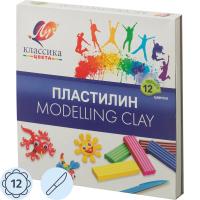 Пластилин классический 12 цветов Луч Классика со стеком - фото