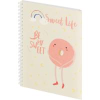 Бизнес-тетрадь А5 в клетку 96 л на спирали Attache Selection Sweet Life Пончик - фото