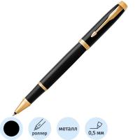 Ручка роллер черная 0.5 мм Parker IM Black GT - фото