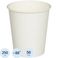 Стакан одноразовый бум 1-сл. d-80мм 250мл белый 50шт/уп - фото