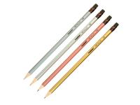 Карандаш чернографитный HB круглый Informat цв. корп. в ассорт. заточенный с ластиком - фото