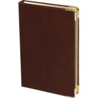 Ежедневник полудатированный А5 192 л Bruno Visconti Imperium натур.кожа коричнев. (золотистый обрез) - фото