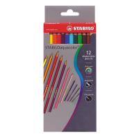 Карандаши акварельные 12 цветов шестигранные Stabilo Aquacolor - фото
