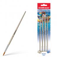 Набор кистей (№ 1, 2, 3, 4 круглые) для акварели и гуаши синтетика 4 штуки (в блистере) - фото