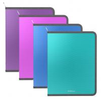 Папка для тетрадей  A4 на молнии пластиковая ErichKrause Diagonal Vivid цв. в ассортименте - фото