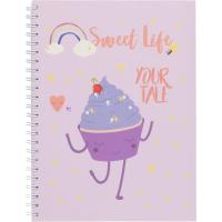 Бизнес-тетрадь А5 в клетку 96 л на спирали Attache Selection Sweet Life Капкейк  - фото