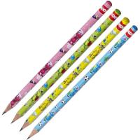 Карандаш чернографитный HB заточенный с ластиком Kores Fantasy (уп. 4 шт) - фото