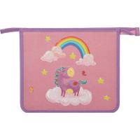 Папка для тетрадей А5 на молнии пластиковая №1 School Волшебный Единорог - фото