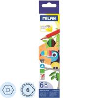 Карандаши цветные 6 цветов шестигранные Milan - фото