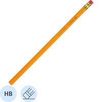 Карандаш чернографитный HB незаточенный с ластиком Attache - фото