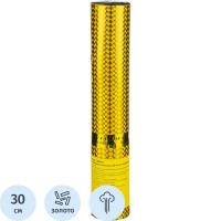 Хлопушка пневматическая в пластиковой тубе 30 см Золотое конфетти - фото