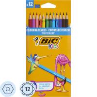 Карандаши цветные 12 цветов шестигранные BIC Tropicolors - фото