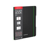 Тетрадь общая А5+ 48 листов в клетку в съемной черно-зеленой обложке Erich Krause FolderBook Accent - фото