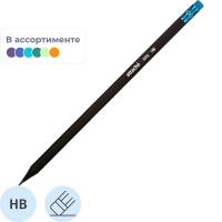 Карандаш чернографитный HB заточенный с ластиком Attache Alfa - фото