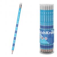 Карандаш чернографитный HB заточенный с ластиком Erich Krause таблица умножения на корпусе - фото