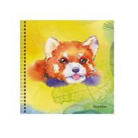 Скетчбук 165х165 мм 50 листов на спирали Listoff Красная панда - фото