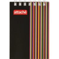 Блокнот А7 в клетку 40 л на спирали Attache разноцветный - фото