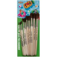 Набор кистей пони круглый пучок №1 School Шустрики (уп. 10 шт) - фото