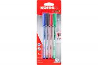 Набор шариковых ручек 4 цвета 0.7 мм Kores K1-M - фото