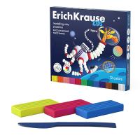 Пластилин  классический ErichKrause Kids Space Animals 12 цветов со стеком - фото