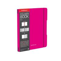 Тетрадь общая А5+ 2х48 листов в клетку в съемной розовой обложке Erich Krause FolderBook Neon - фото