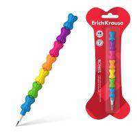 Карандаш чернографитный НВ сегментный Erich Krause Bones, в блистере - фото