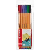 Набор линеров 6 цветов 0.4 мм Stabilo Point 88 - фото