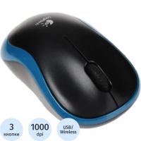 Мышь компьютерная беспроводная Logitech M185 синяя - фото