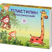 Пластилин классический №1 School Джунгли 10 цветов со стеком, 150 г - фото