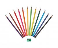 Карандаши цветные 12 цветов трехгранные с точилкой №1 School ColorPics