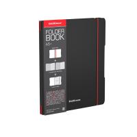 Тетрадь общая А5+ 2х48 листов в клетку в съемной черно-красной обложке Erich Krause FolderBook Accen - фото